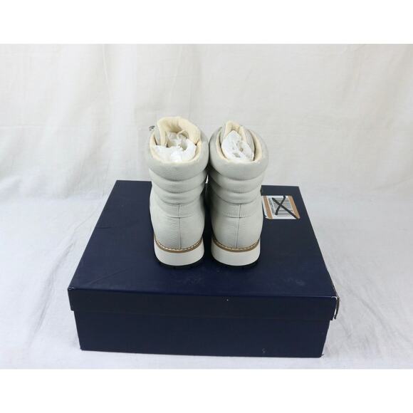 Splendid Women's Potter Hiker Size 6.5 Lace-Up Boot Solid Leather White Gray - Picture 2 of 4